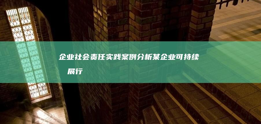 企业社会责任实践案例分析：某企业可持续发展行动解读